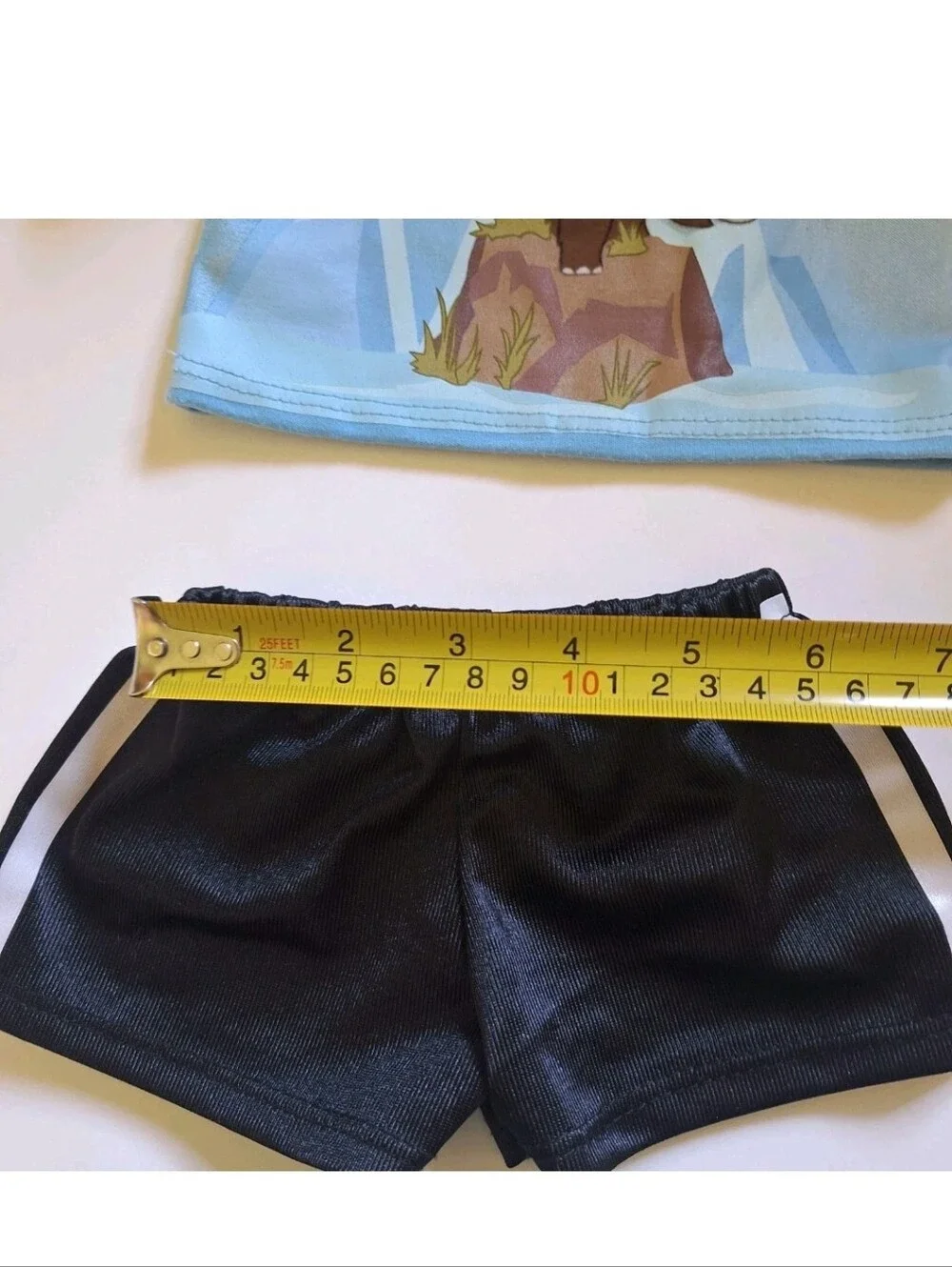 Build A Bear Workshop Lion King Pumbaa Blue Tee Shirt With Black Gym Shorts